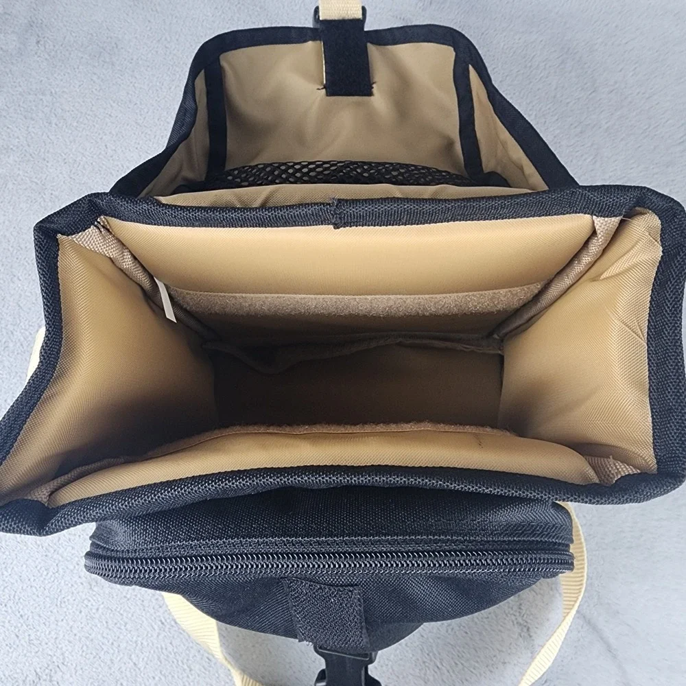 Vintage Canon Camera Shoulder Bag Black Tan Padded SLR DSLR Case Strap